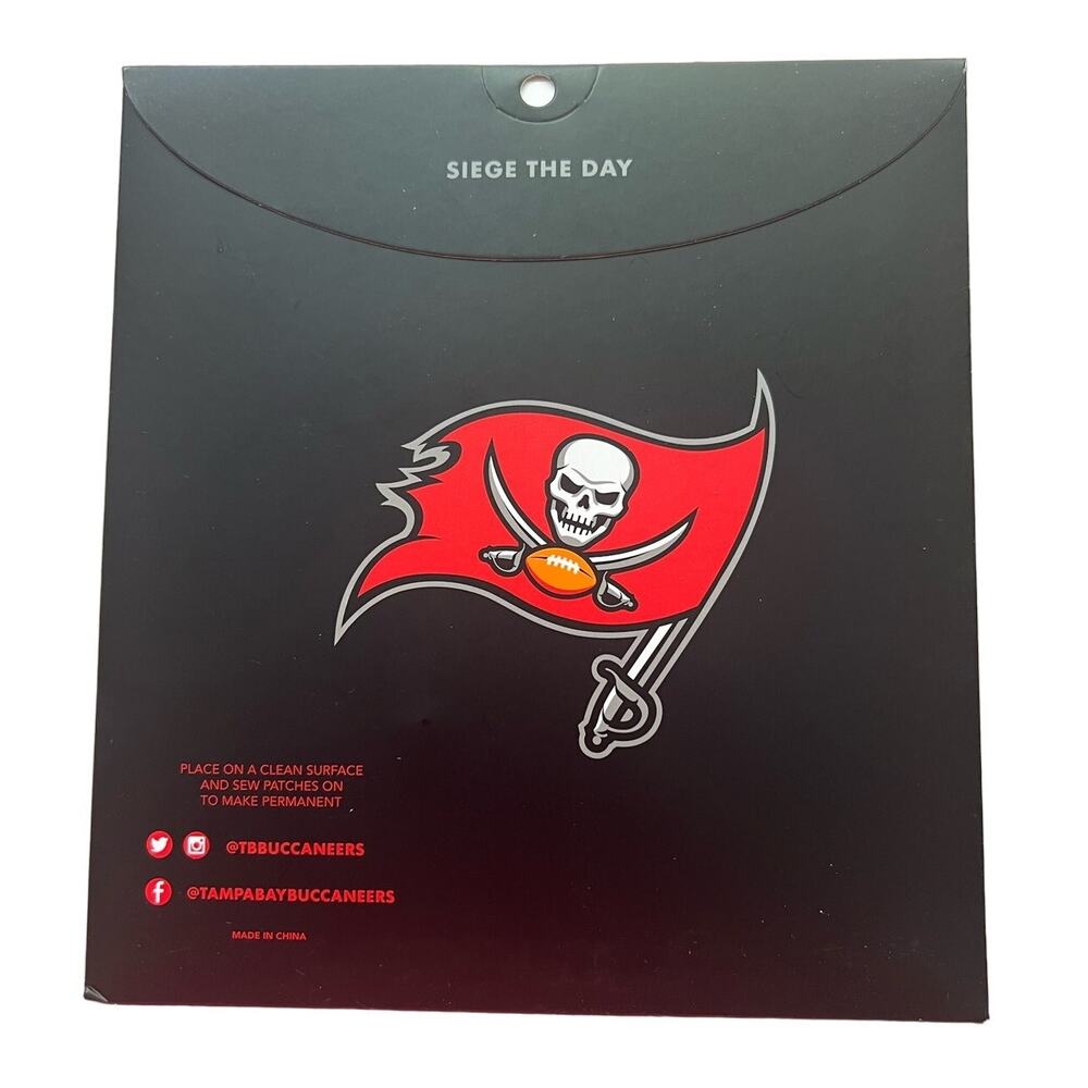 Tampa Bay Buccaneers Bucs Ship Helmet Flag Logo Adhesive Patches Pack of 4 NEW - Picture 2 of 9